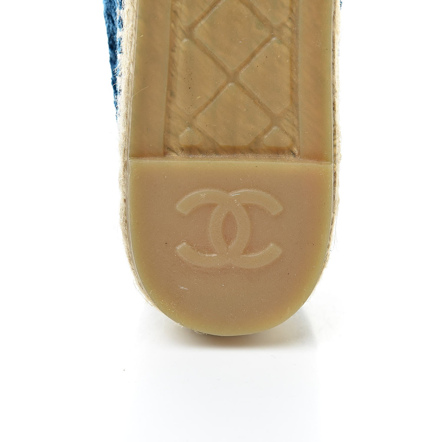 Chanel Velvet Grosgrain Quilted Camellia CC Espadrilles 37 Navy Black 8 of 10