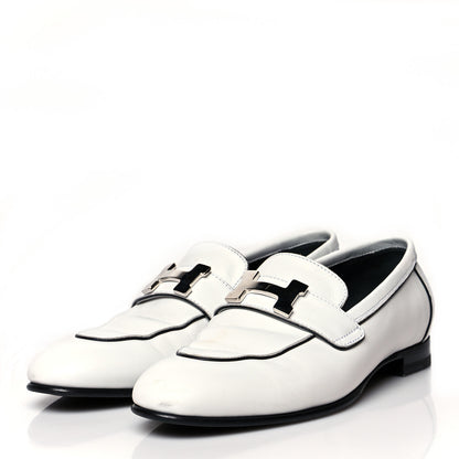 Hermes Calfskin Womens Paris Loafers 35.5 White 3 of 9