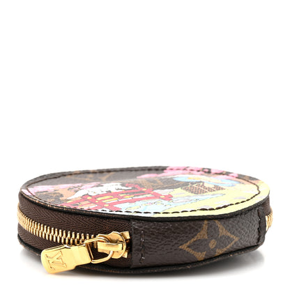 Louis Vuitton Monogram 2021 Christmas Animation Japanese Garden Round Coin Purse Wisteria Pink 4 of 7