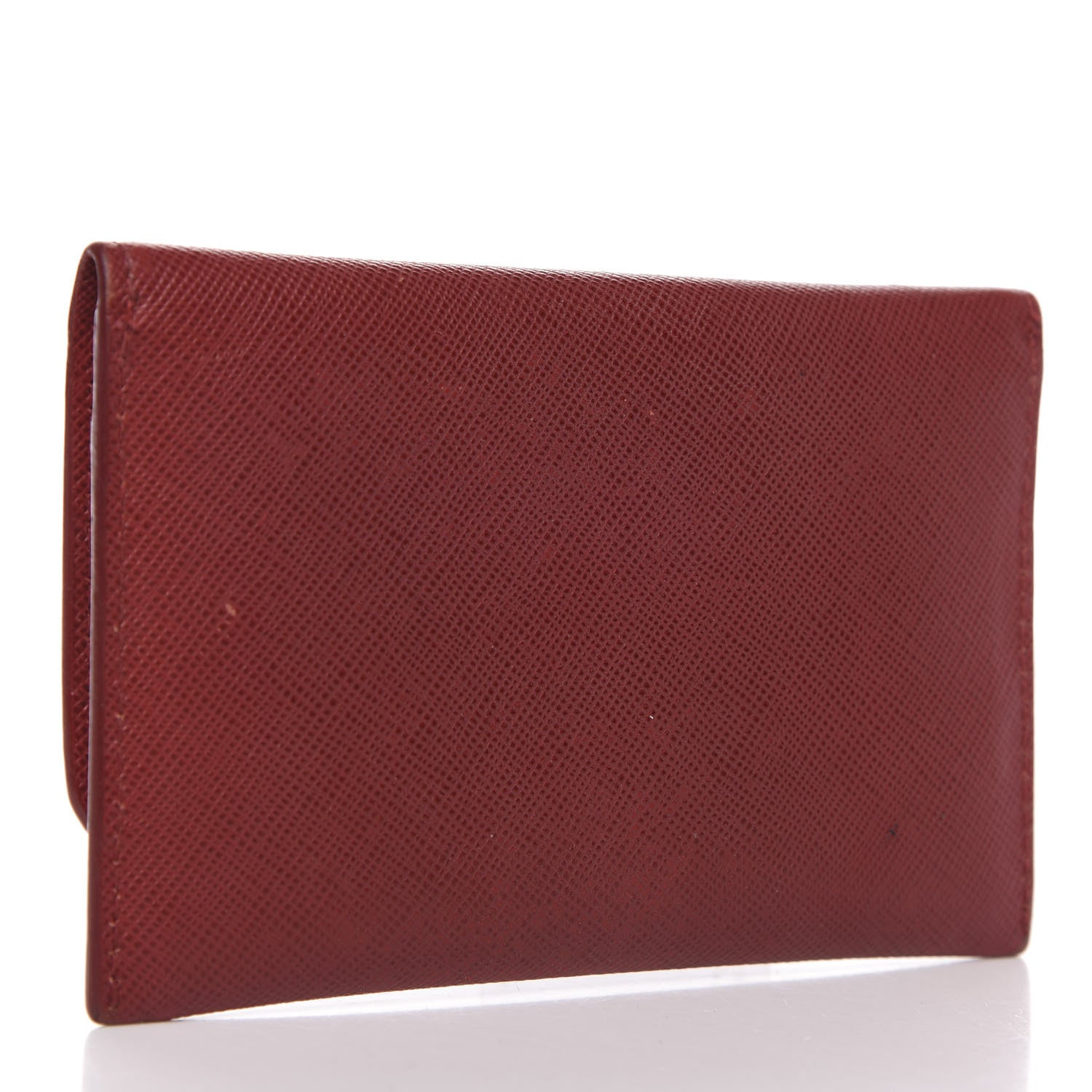Prada Saffiano Metal Flap Card Holder Rosso 3 of 7