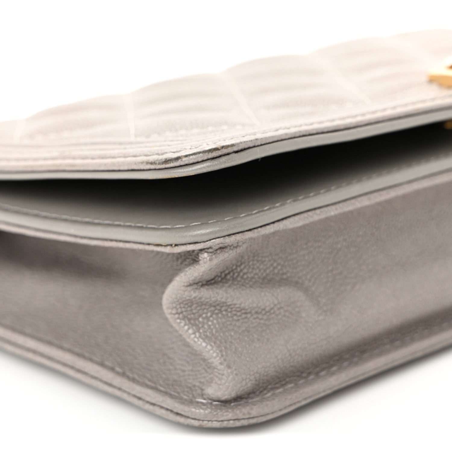 Chanel Caviar Quilted Boy Wallet On Chain WOC Grey 10 of 12