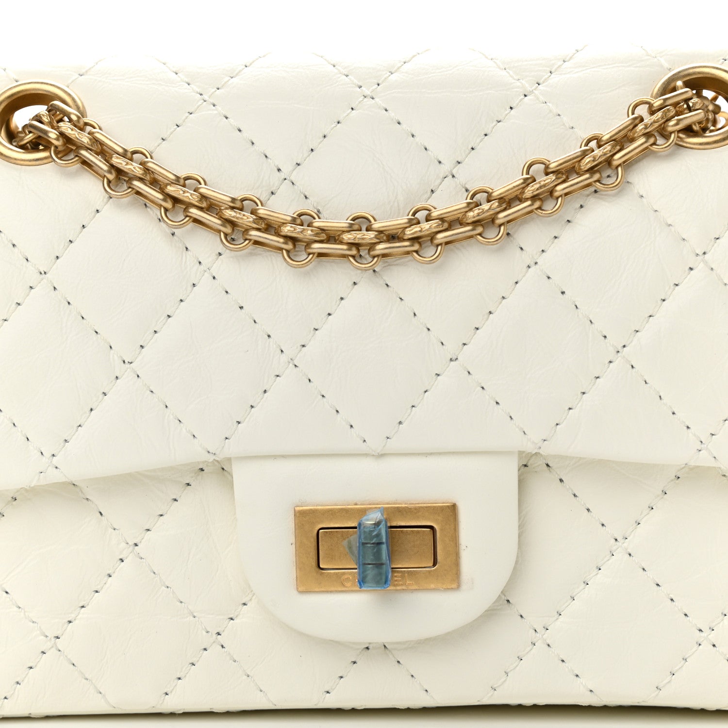 Chanel Aged Calfskin Quilted 2.55 Reissue Mini Flap White 8 of 10