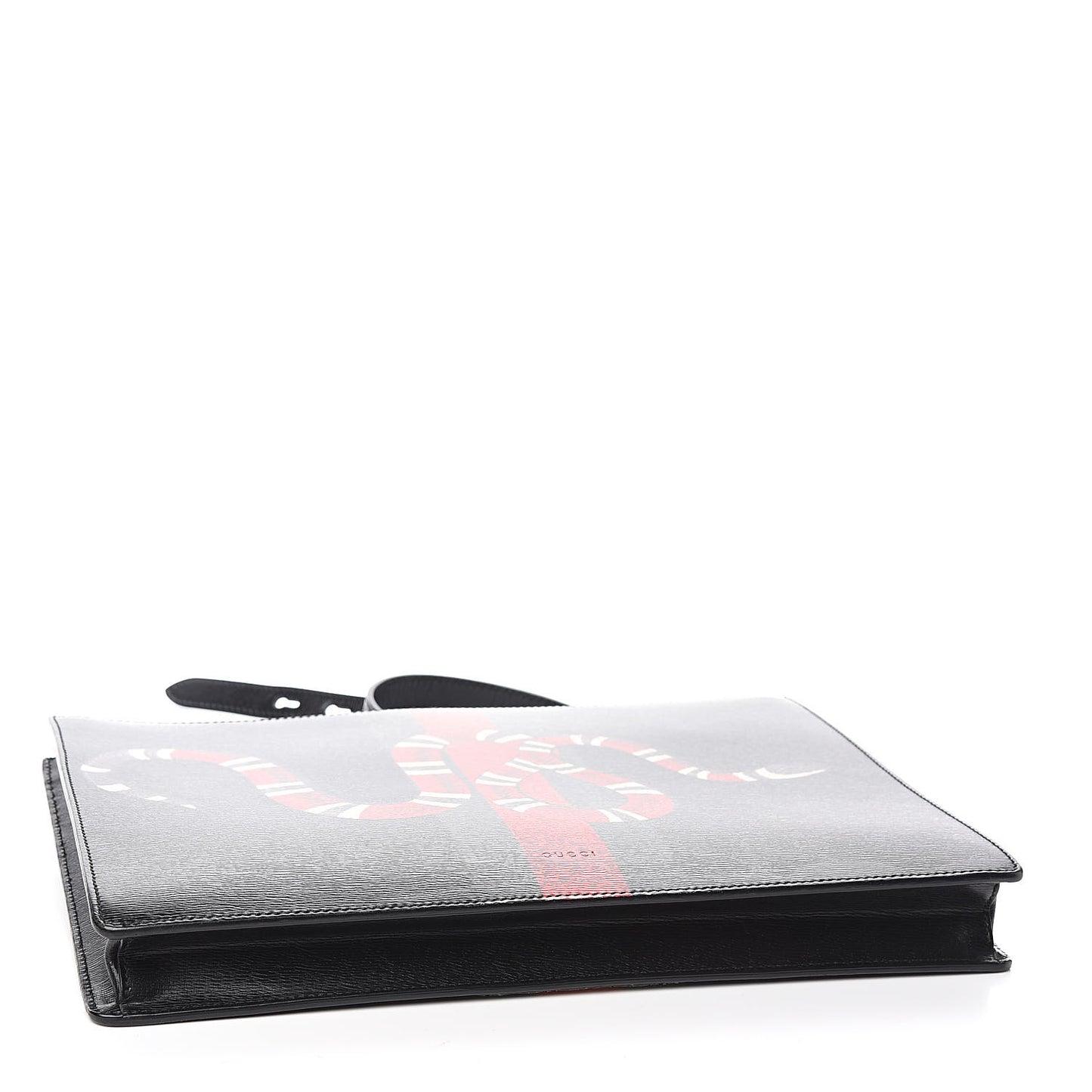 Calfskin Kingsnake Print Messenger Black