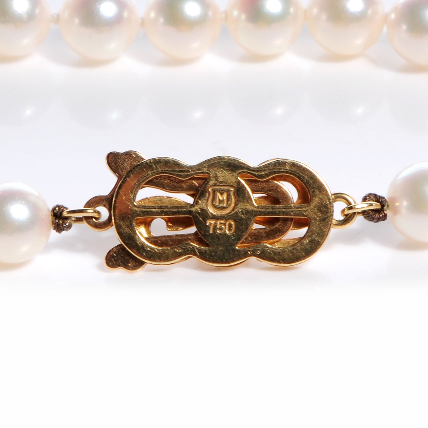 Mikimoto 18k Gold Cultured Akoya 6mm Pearl Strand Necklace 20 5 of 6