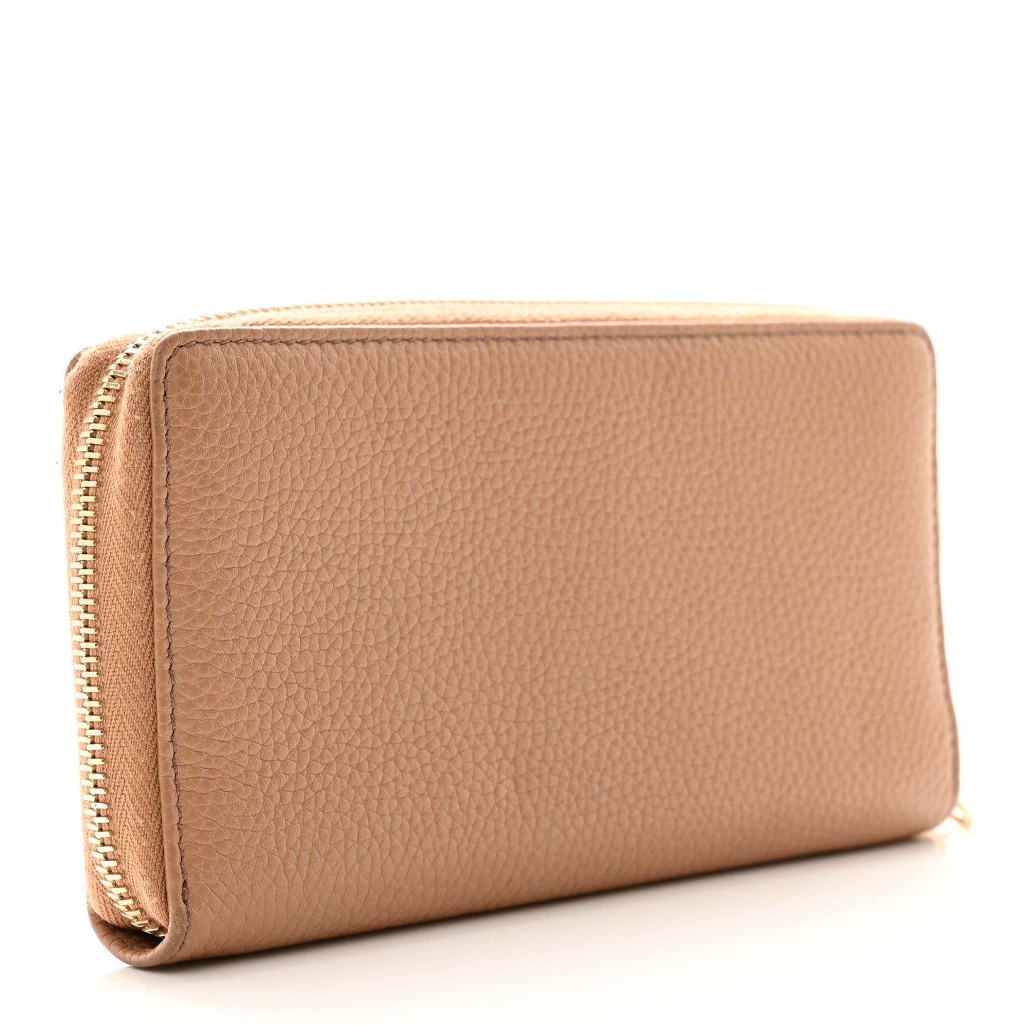 Pebbled Calfskin Soho Zip Around Wallet Camelia