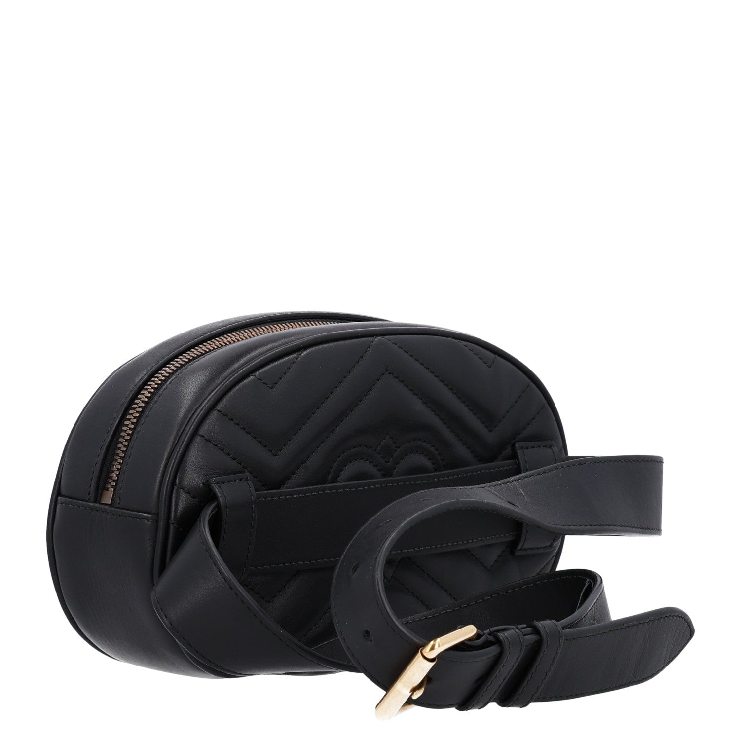 Gucci Calfskin Matelasse GG Marmont Belt Bag 75 30 85 34 Black 2 of 9
