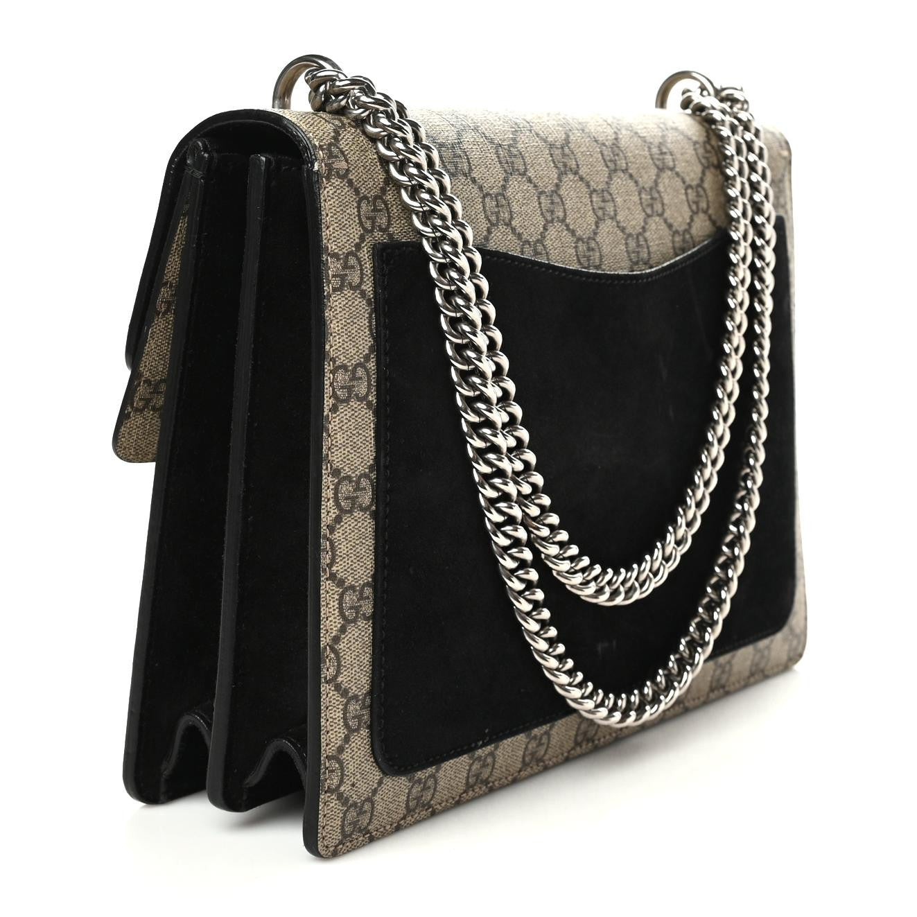 Gucci GG Supreme Monogram Medium Dionysus Shoulder Bag Black 3 of 10