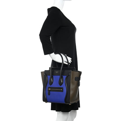 Celine Smooth Calfskin Micro Tri-Color Luggage Cobalt 2 of 10