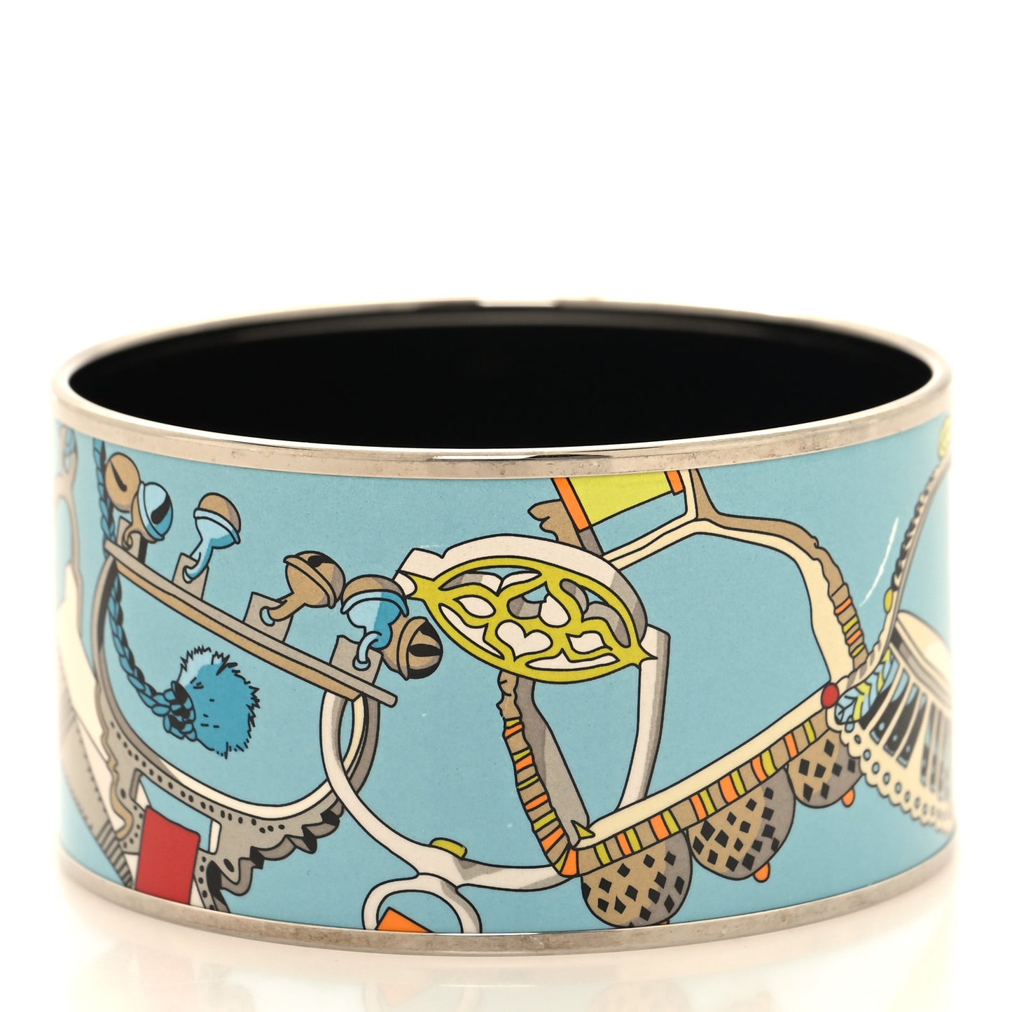 Enamel Printed Extra Wide Concours d'Etrier Bracelet 65