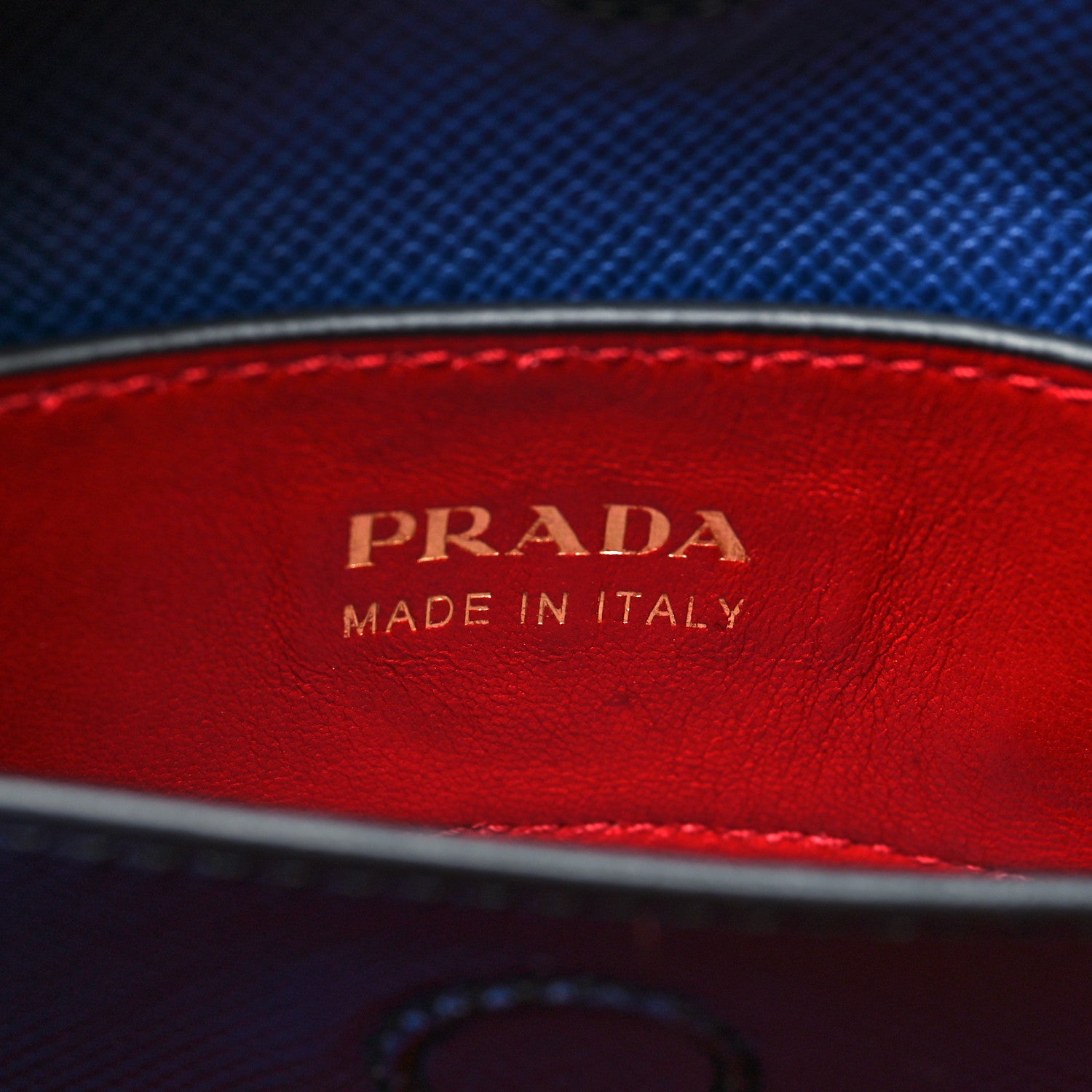 Prada Saffiano Cuir Medium Double Bag Bleuette Rosso 8 of 15