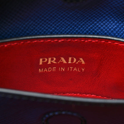 Prada Saffiano Cuir Medium Double Bag Bleuette Rosso 8 of 15