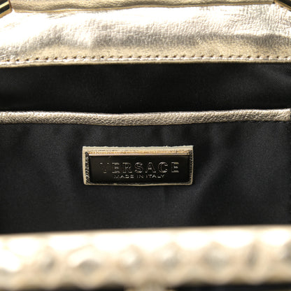 Versace Calfskin Nylon Madonna Satchel Black Gold 6 of 9