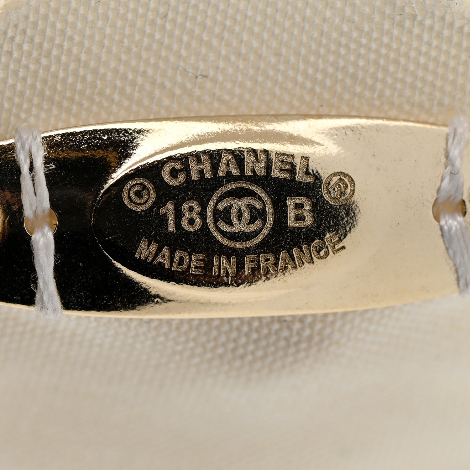 Chanel Linen Camellia Brooch Pin White 4 of 5