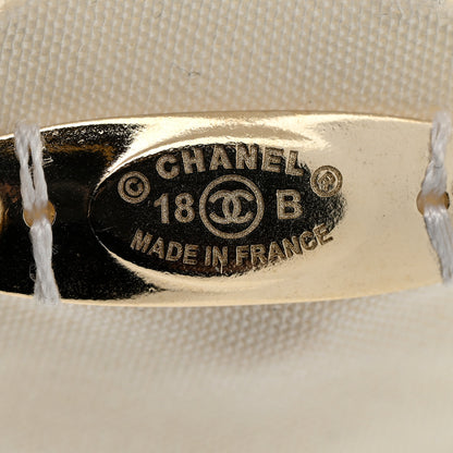 Chanel Linen Camellia Brooch Pin White 4 of 5
