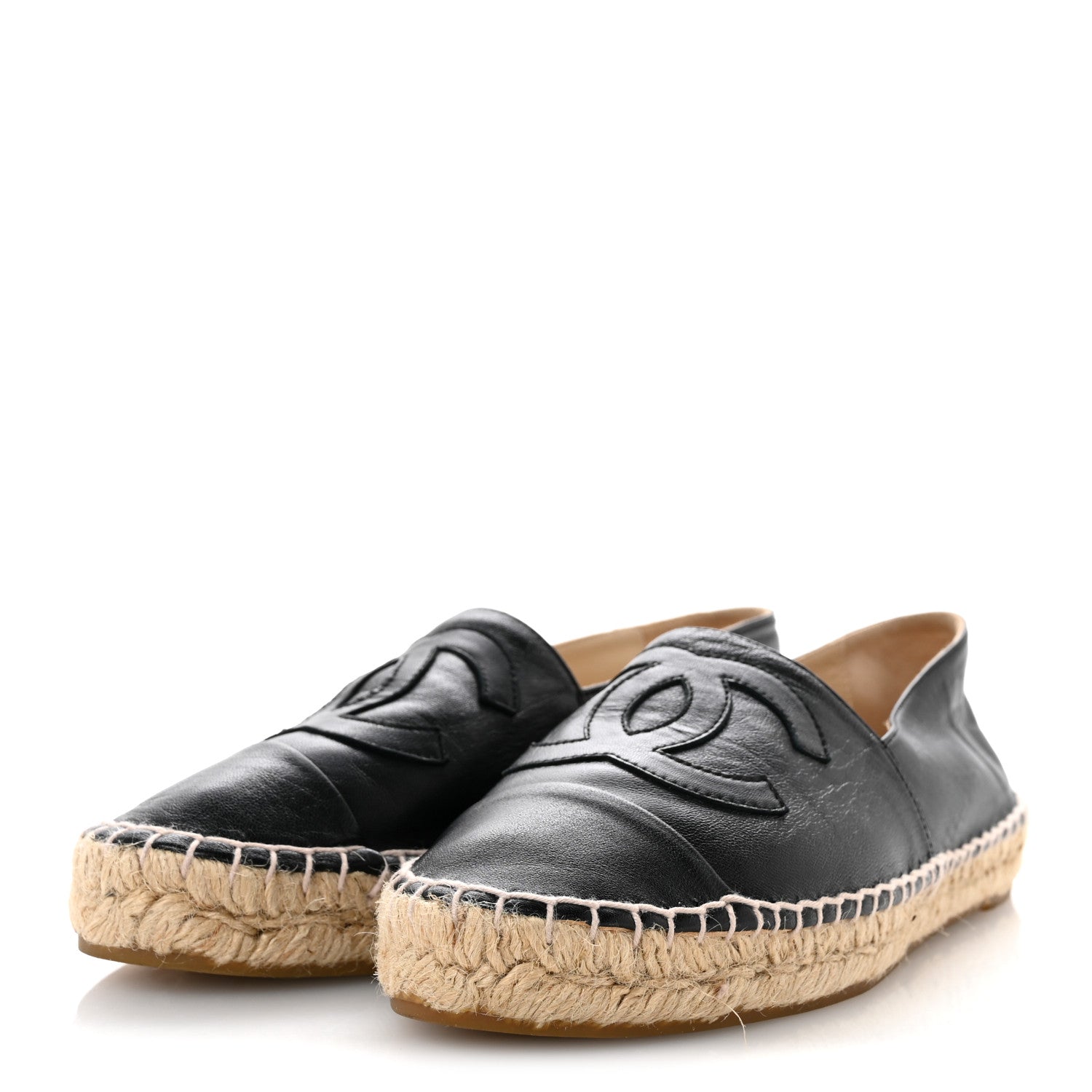 Chanel Lambskin CC Espadrilles 38 Black 4 of 10