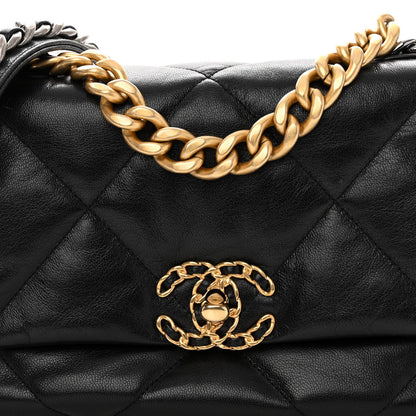 Chanel Goatskin Quilted Medium Chanel 19 Flap Black 7 of 9