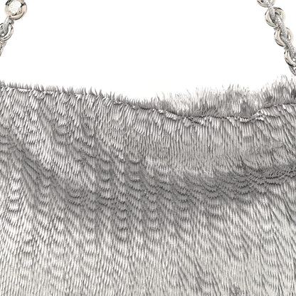 Loewe Metallic Nappa Calfskin Fringed Medium Chain Flamenco Knot Purse Silver 8 of 11