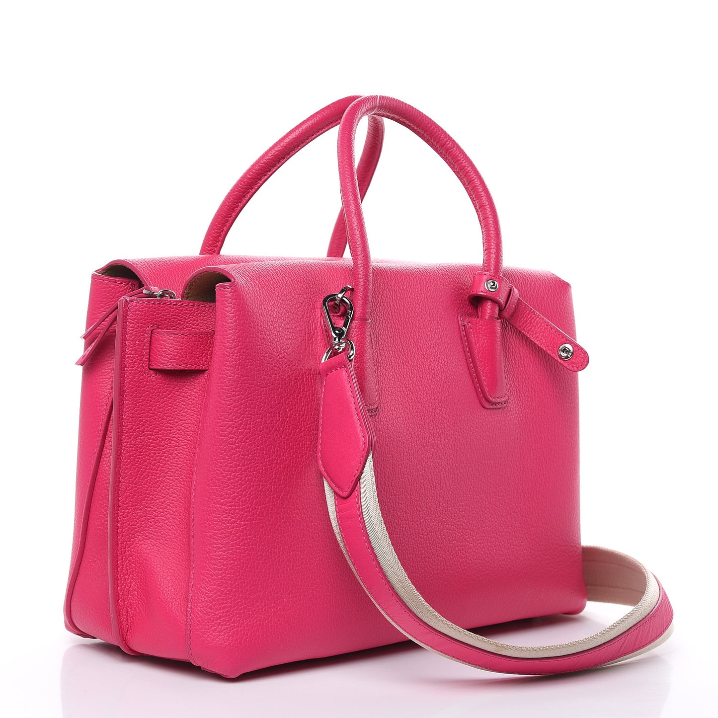 Grained Calfskin Medium Milla Tote Beetroot Pink