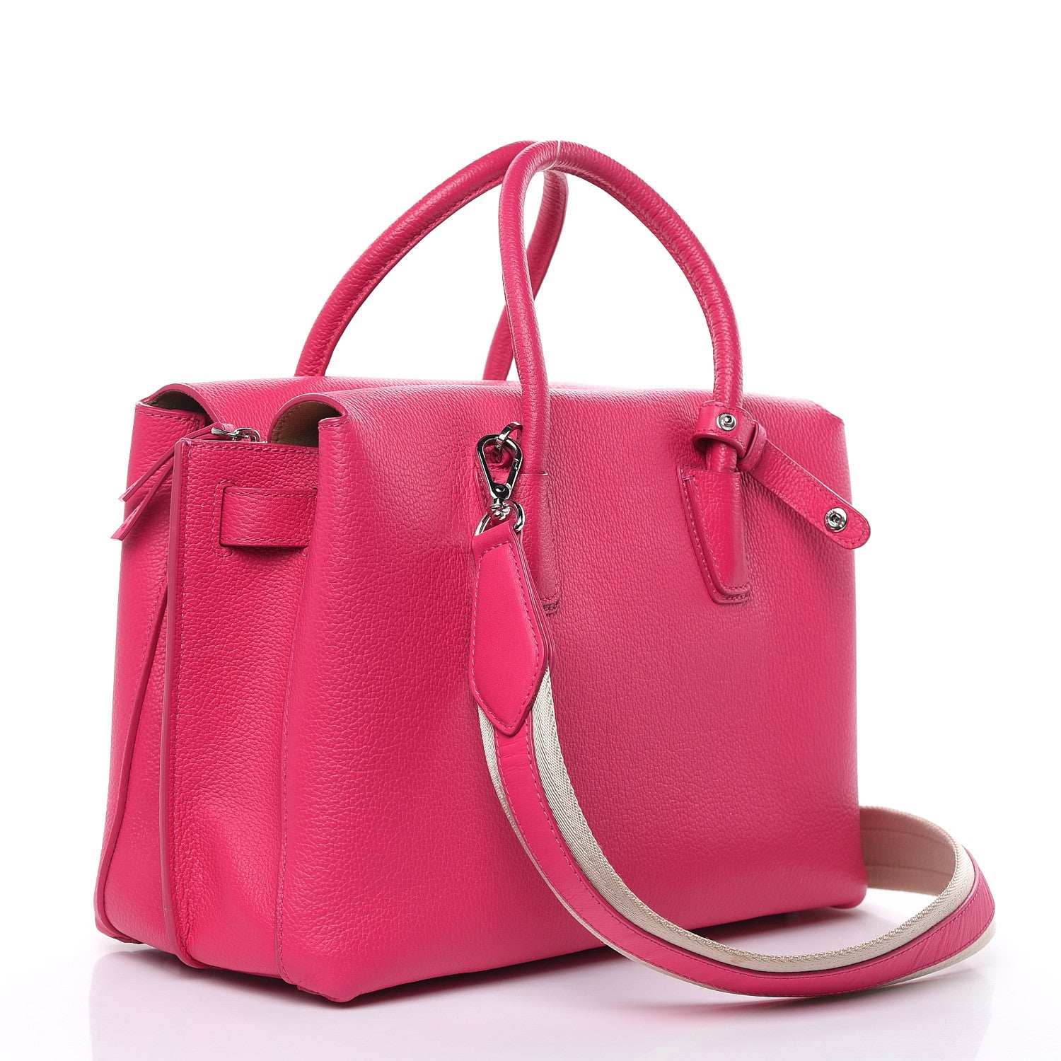 MCM Grained Calfskin Medium Milla Tote Beetroot Pink 3 of 16