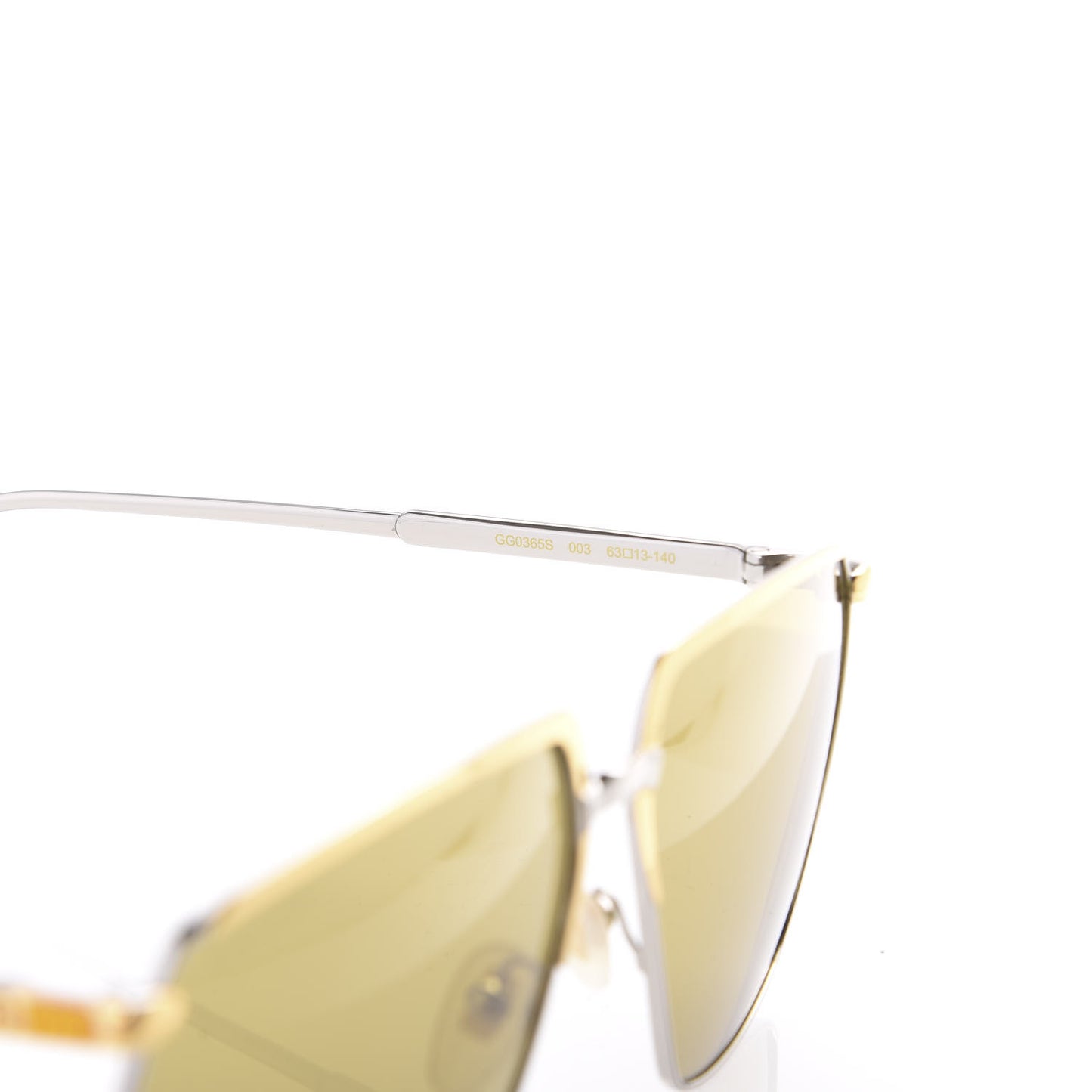 Metal Aviator Sunglasses GG0365S Silver Yellow