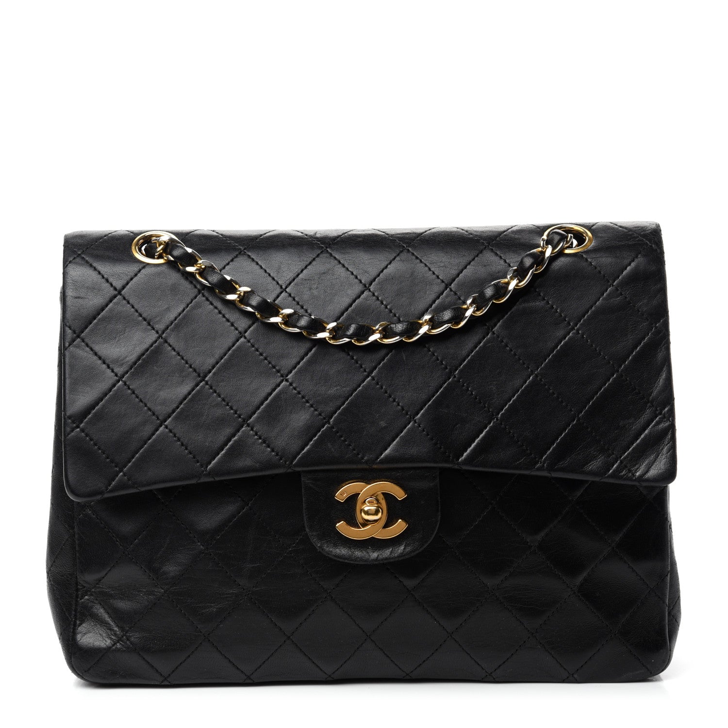 Chanel Lambskin Quilted Medium Double Flap Black 1 of 12