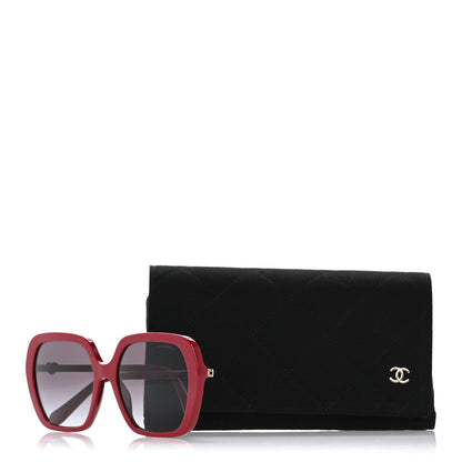 Chanel Acetate Polarized Square CC Heart Sunglasses 5521-A Red 8 of 8