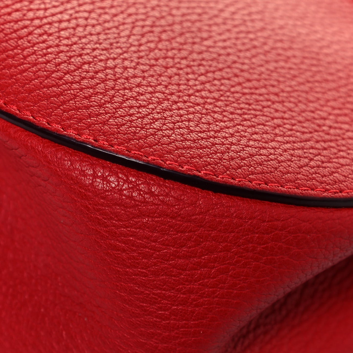 Grained Lambskin Drew Shoulder Bag Plaid Red