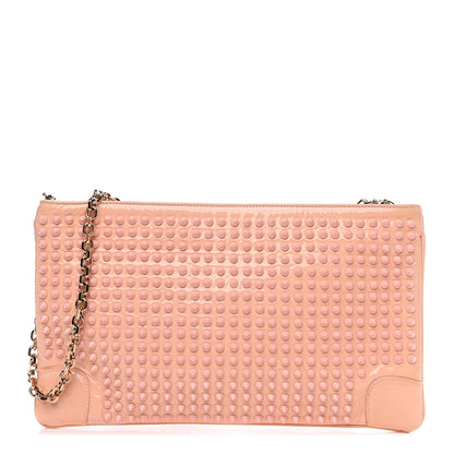 Christian Louboutin Patent Calfskin Studded Loubiposh Chain Clutch Light Pink 1 of 7