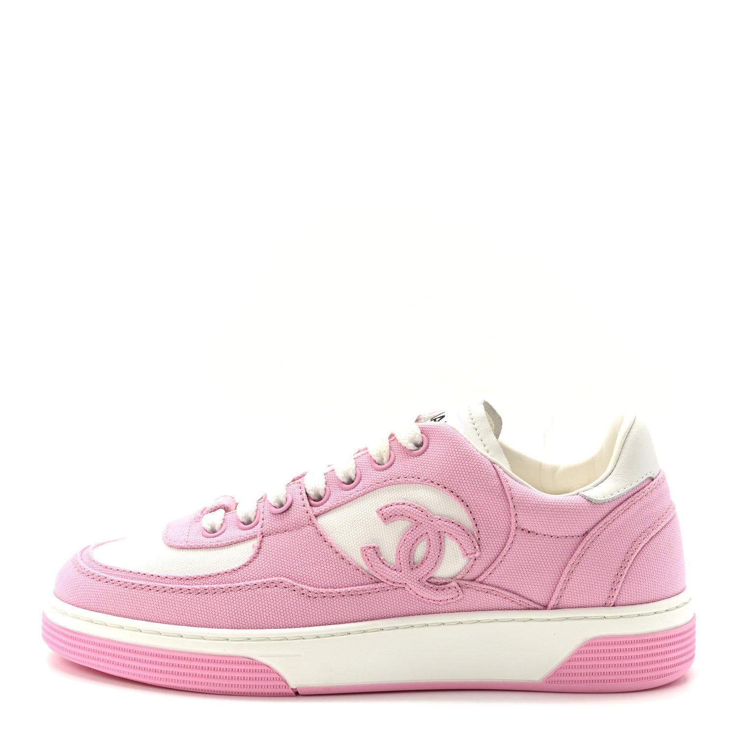 Chanel Cotton Sneakers 36 Pink White 1 of 8