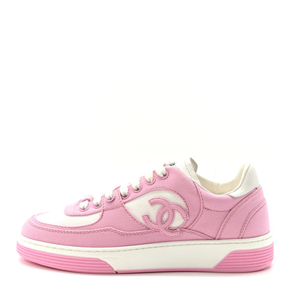 Chanel Cotton Sneakers 36 Pink White 1 of 8
