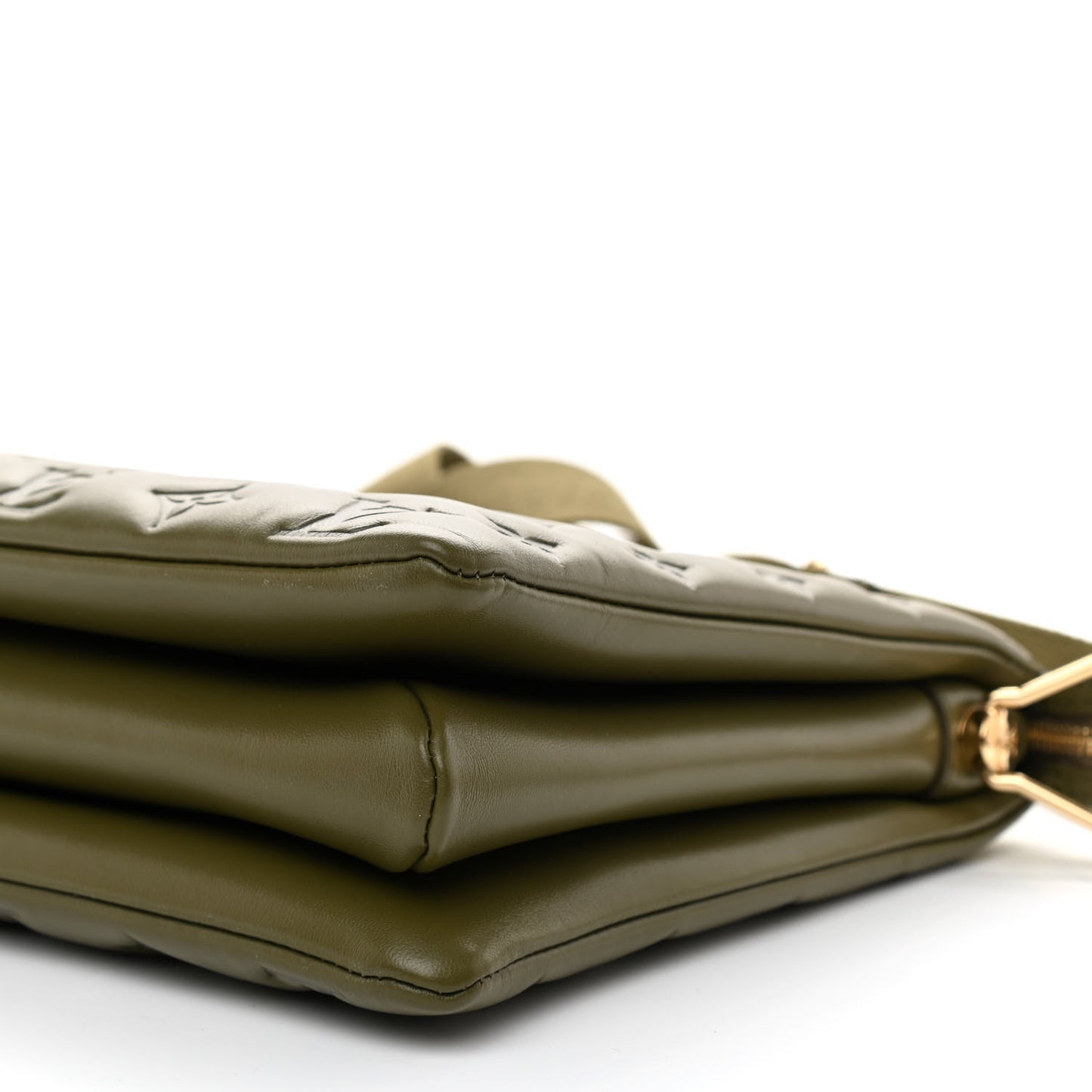 Lambskin Embossed Monogram Coussin MM Khaki