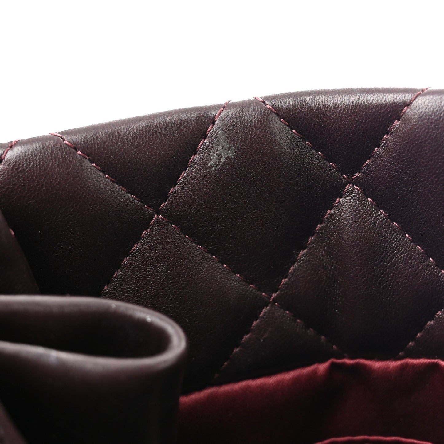 Lambskin Quilted Small Coco Loop Tote Burgundy