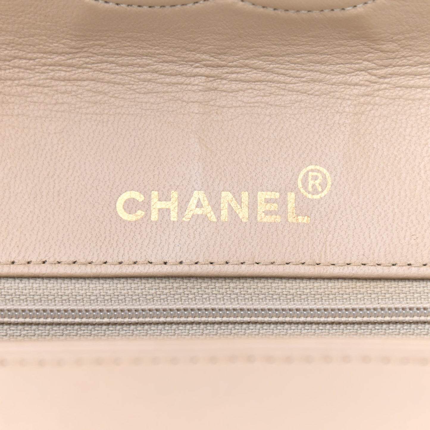 Lambskin Quilted Medium Single Flap Beige Black