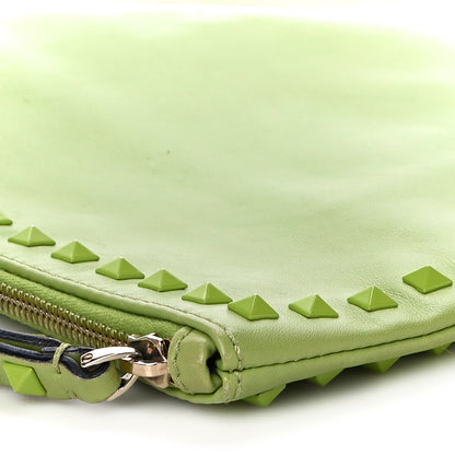 Valentino Garavani Vitello Large Rockstud Zip Wristlet Pouch Pop Apple 12 of 16