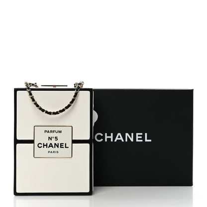 Chanel Lambskin No. 5 Perfume Box Evening Clutch White Black 12 of 12