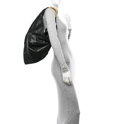 Bottega Veneta Calfskin Foulard Shoulder Bag Black 2 of 11