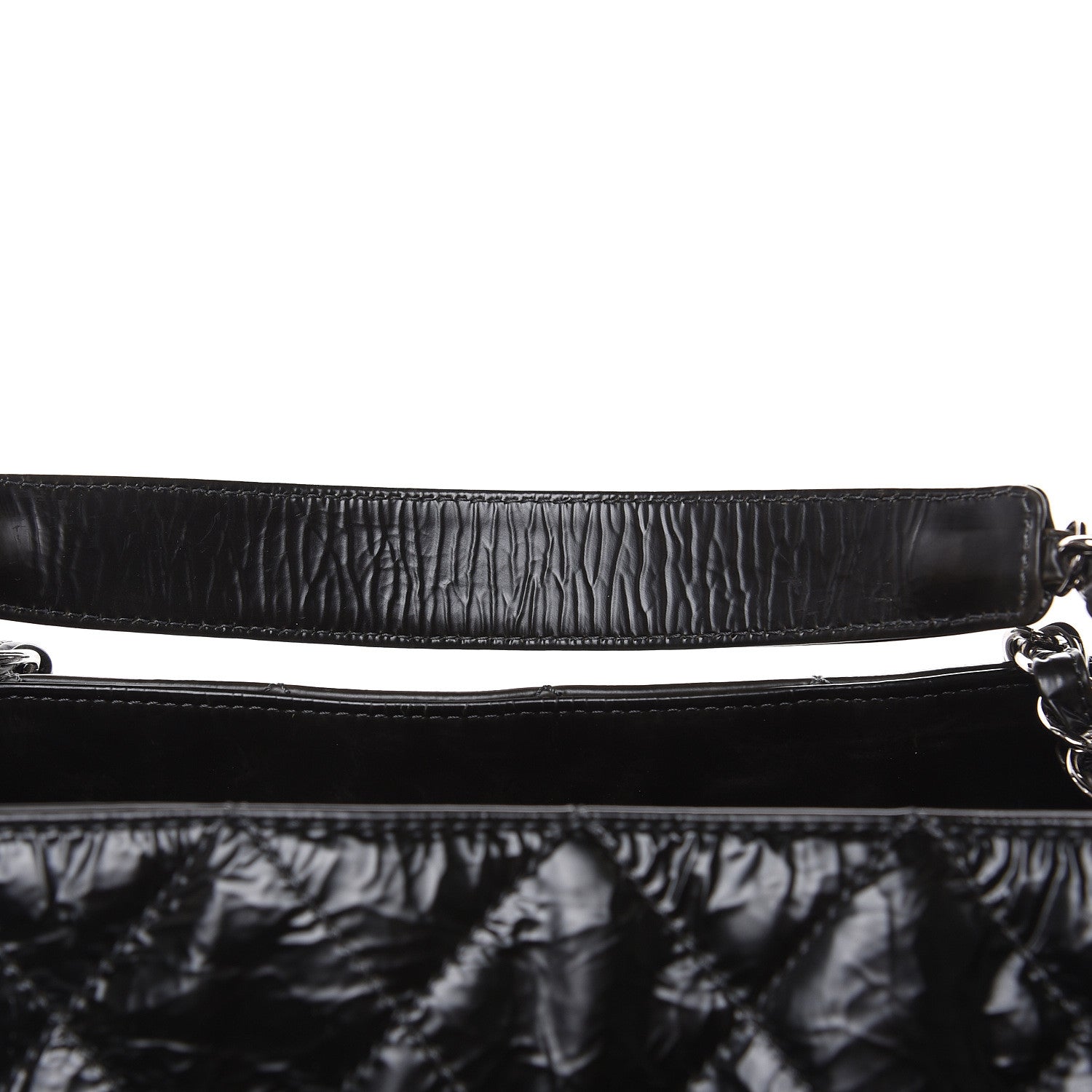 Chanel Aged Glazed Nylon Quilted Shopping Tote Dark Grey 21 of 23