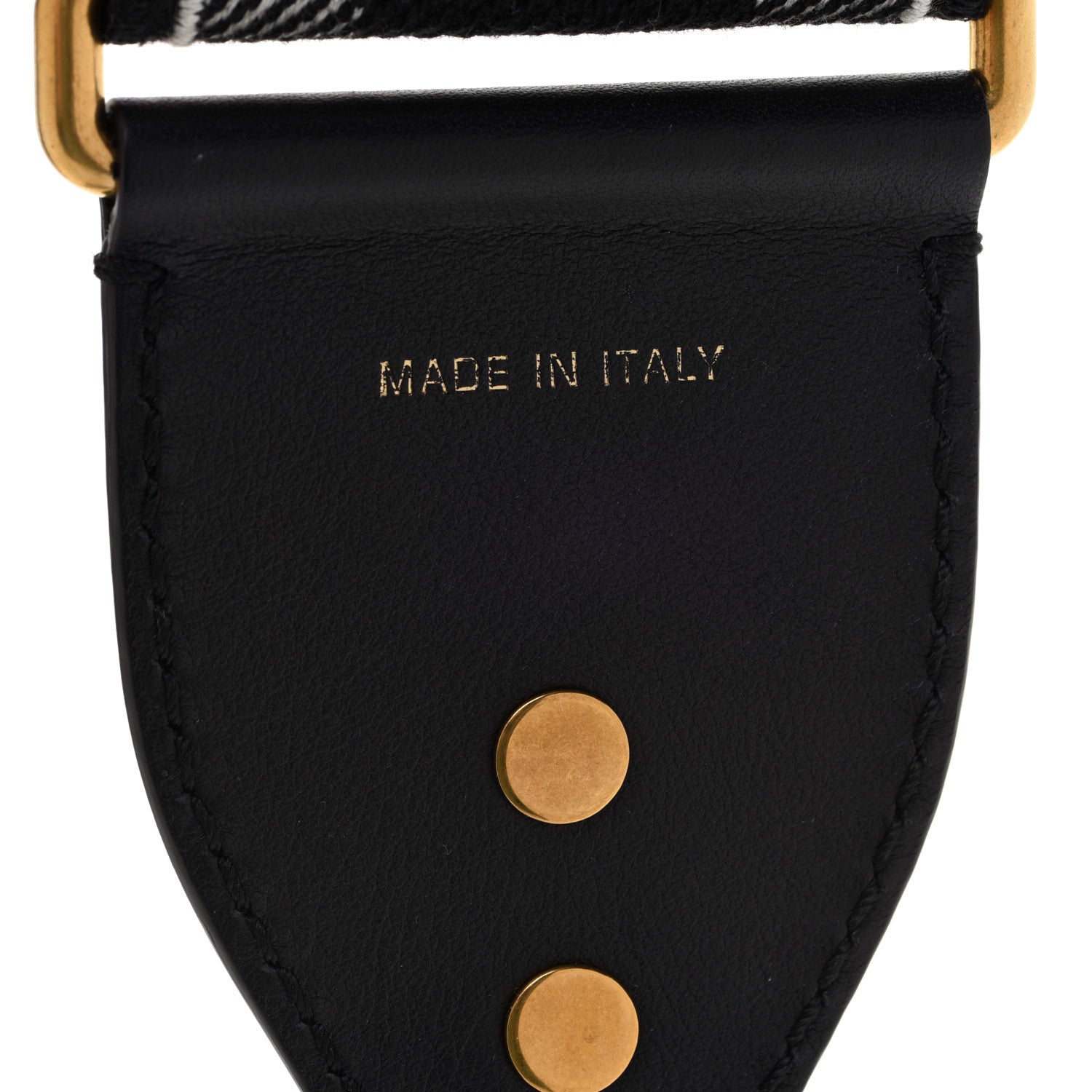 Christian Dior Canvas Embroidered Studded Checkered Embroidered Shoulder Strap White Black 4 of 4