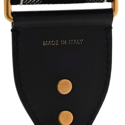 Christian Dior Canvas Embroidered Studded Checkered Embroidered Shoulder Strap White Black 4 of 4