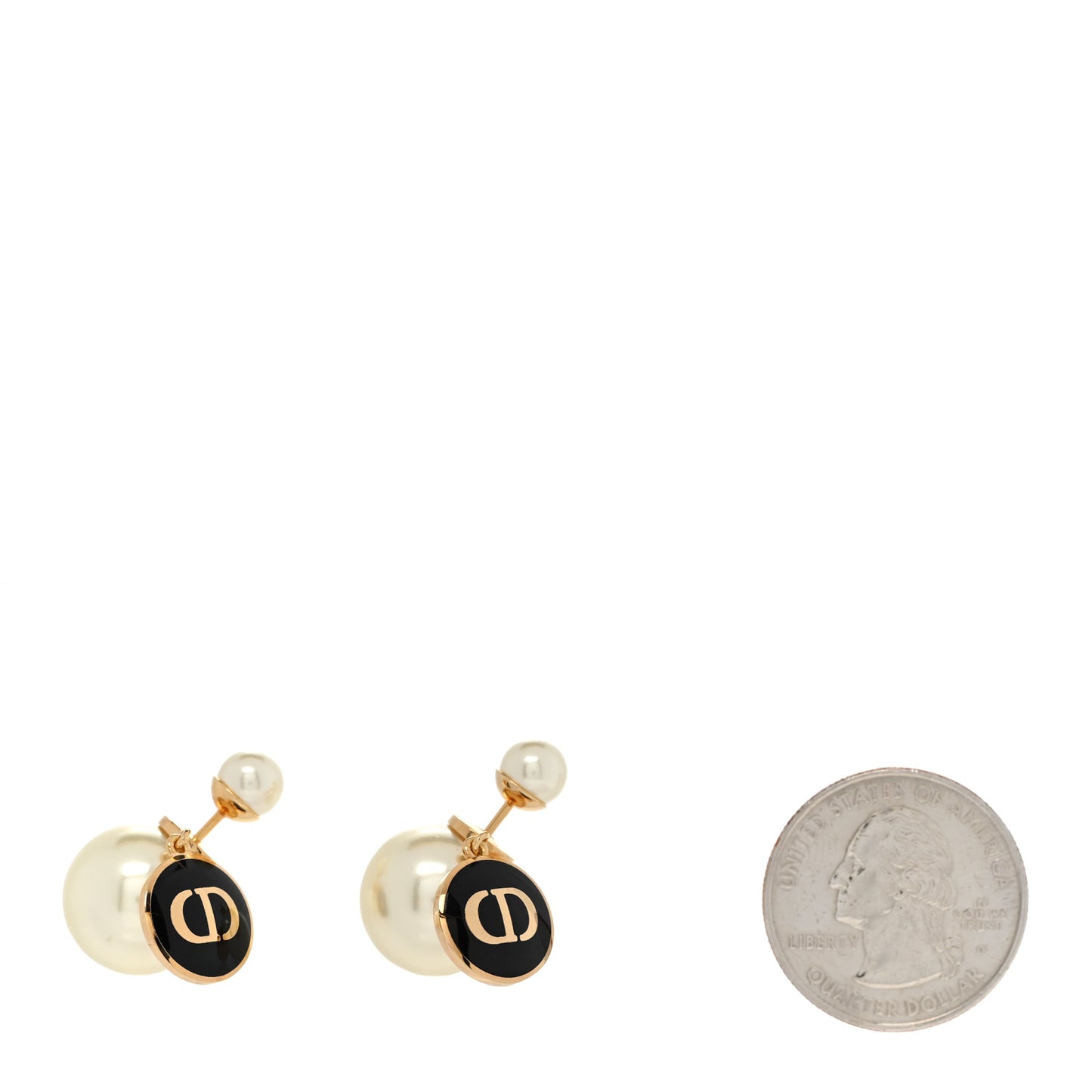 Pearl Logo Tribal Earrings Gold Black