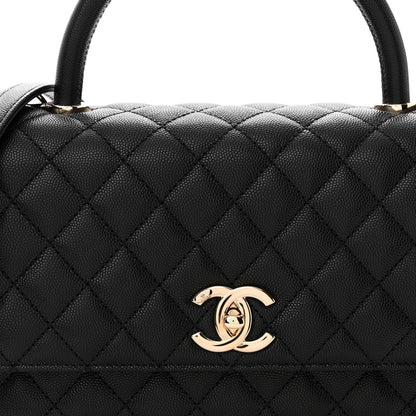 Chanel Caviar Quilted Small Coco Handle Flap Black 8 of 10