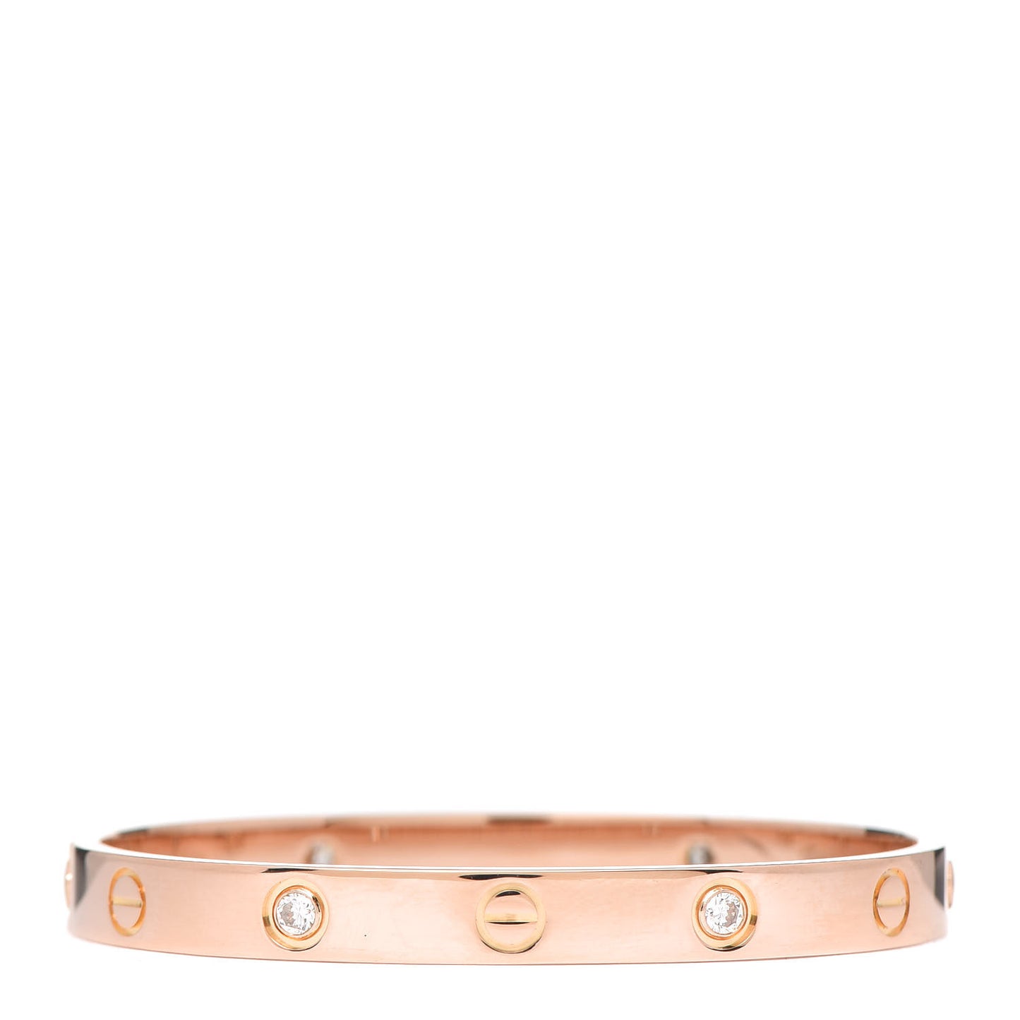 18K Pink Gold 4 Diamond LOVE Bracelet 16