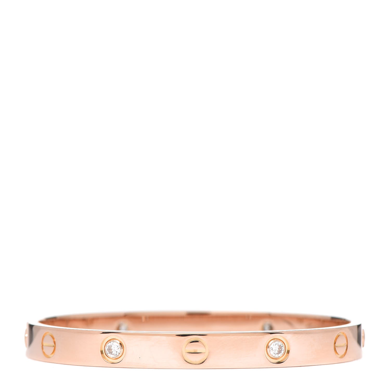 Cartier 18K Pink Gold 4 Diamond LOVE Bracelet 16 3 of 4