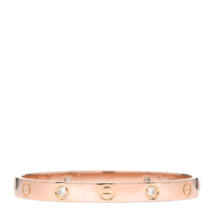 Cartier 18K Pink Gold 4 Diamond LOVE Bracelet 16 3 of 4