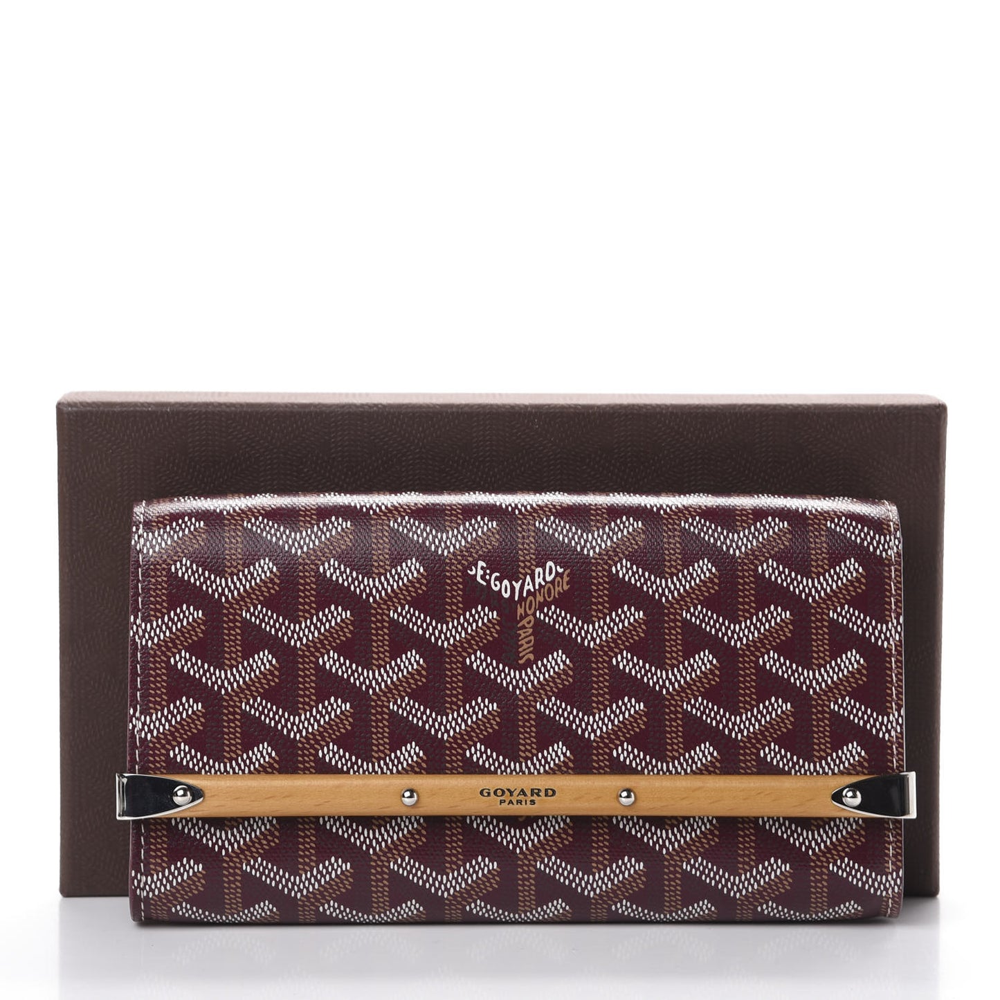 Goyardine Monte Carlo Bois Clutch Bordeaux