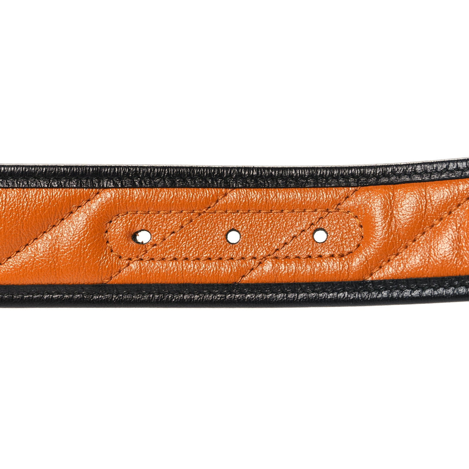 Gucci Azalea Calfskin Matelasse Diagonal Torchon Double G 40mm Belt 85 34 Cognac Black 3 of 6