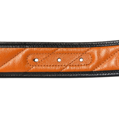 Gucci Azalea Calfskin Matelasse Diagonal Torchon Double G 40mm Belt 85 34 Cognac Black 3 of 6