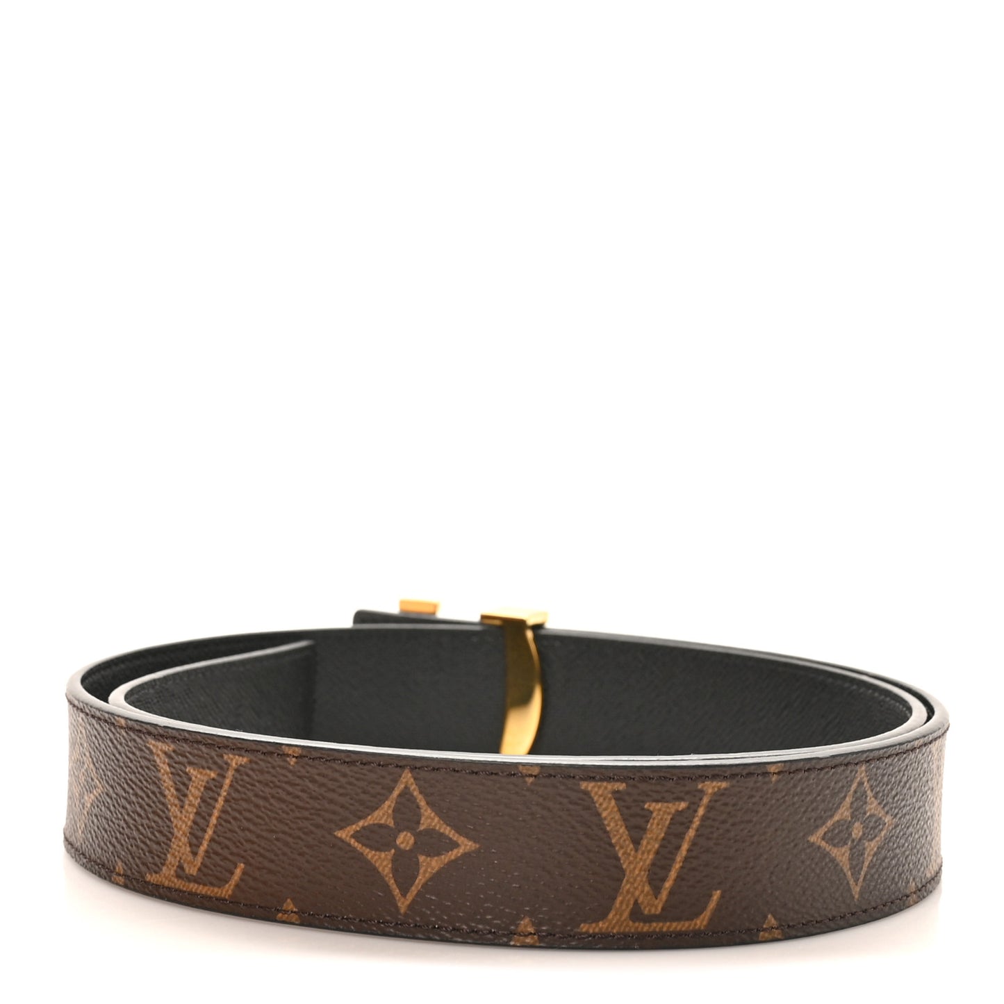 Calfskin Monogram 30mm LV Initiales Reversible Belt 80 32 Black