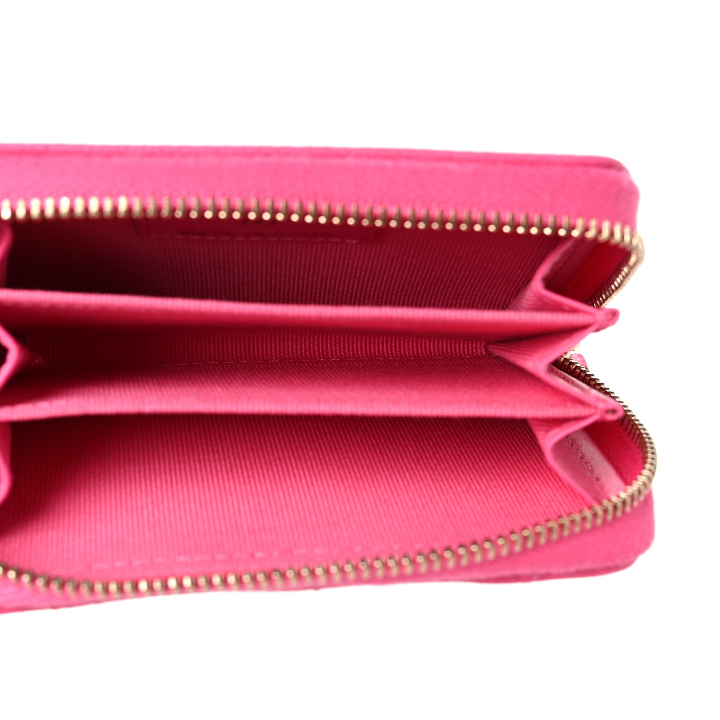 Caviar Quilted Zip Coin Purse Pink