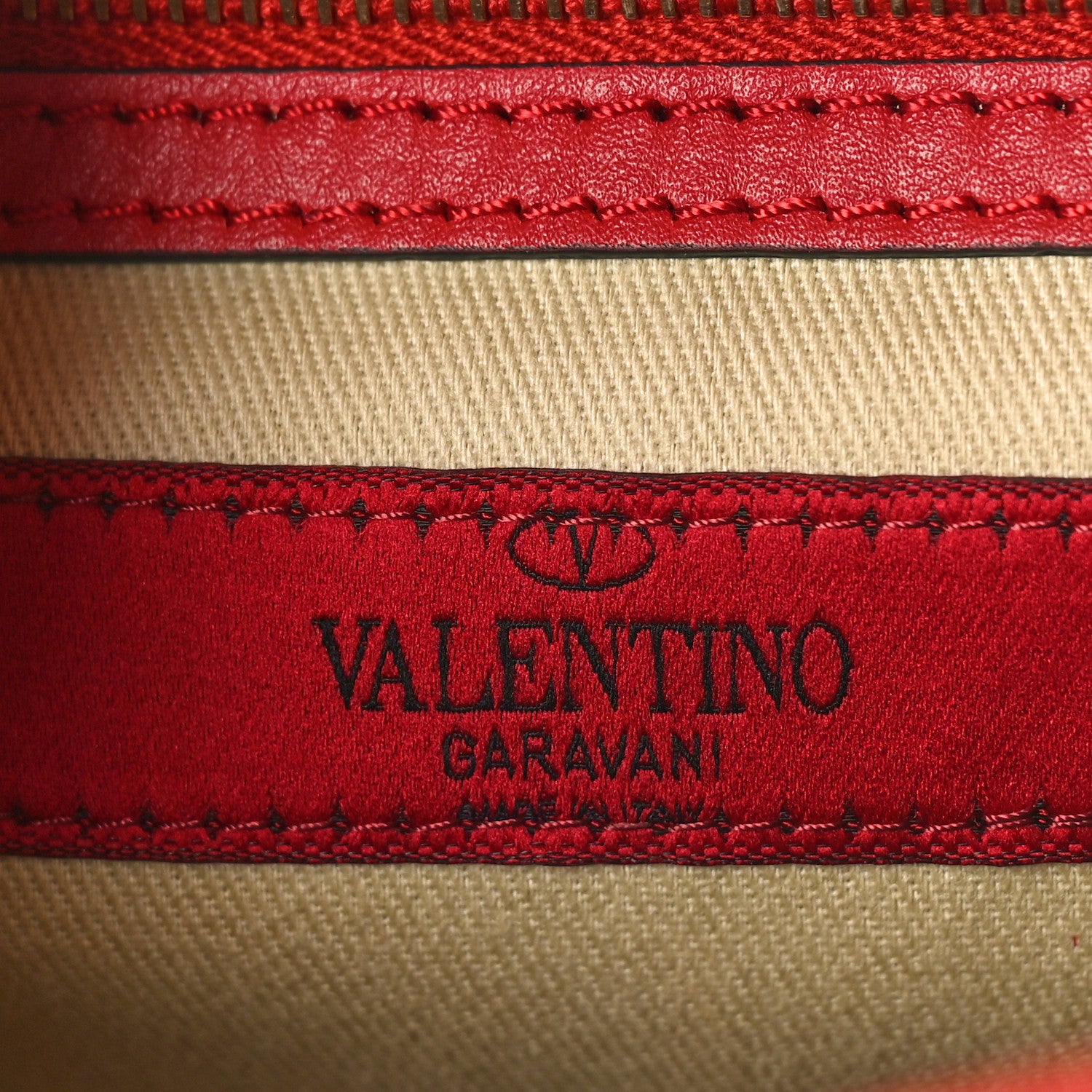 Valentino Garavani Vitello Rockstud Double Handle Tote Red 6 of 8
